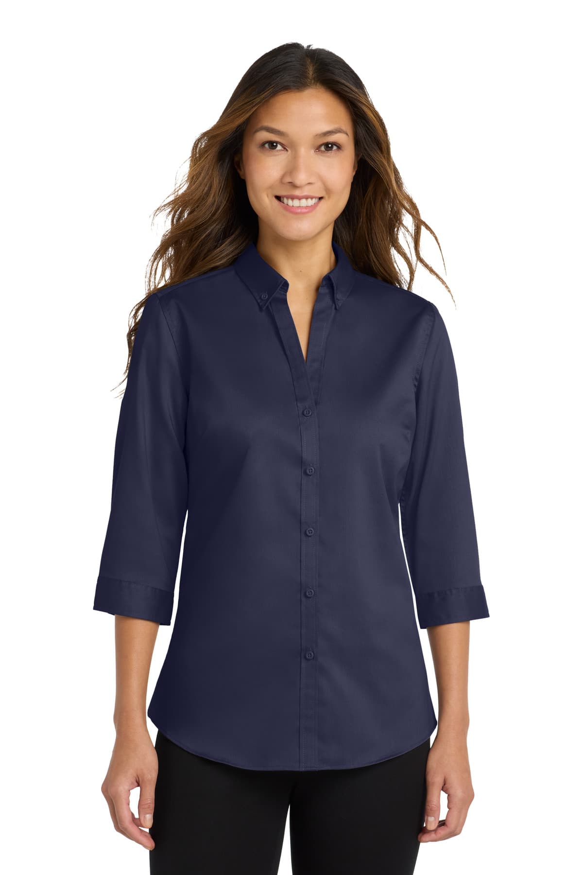 Port Authority ® Women's 3/4-Sleeve SuperPro  Twill Shirt. L665 thumbnail 5