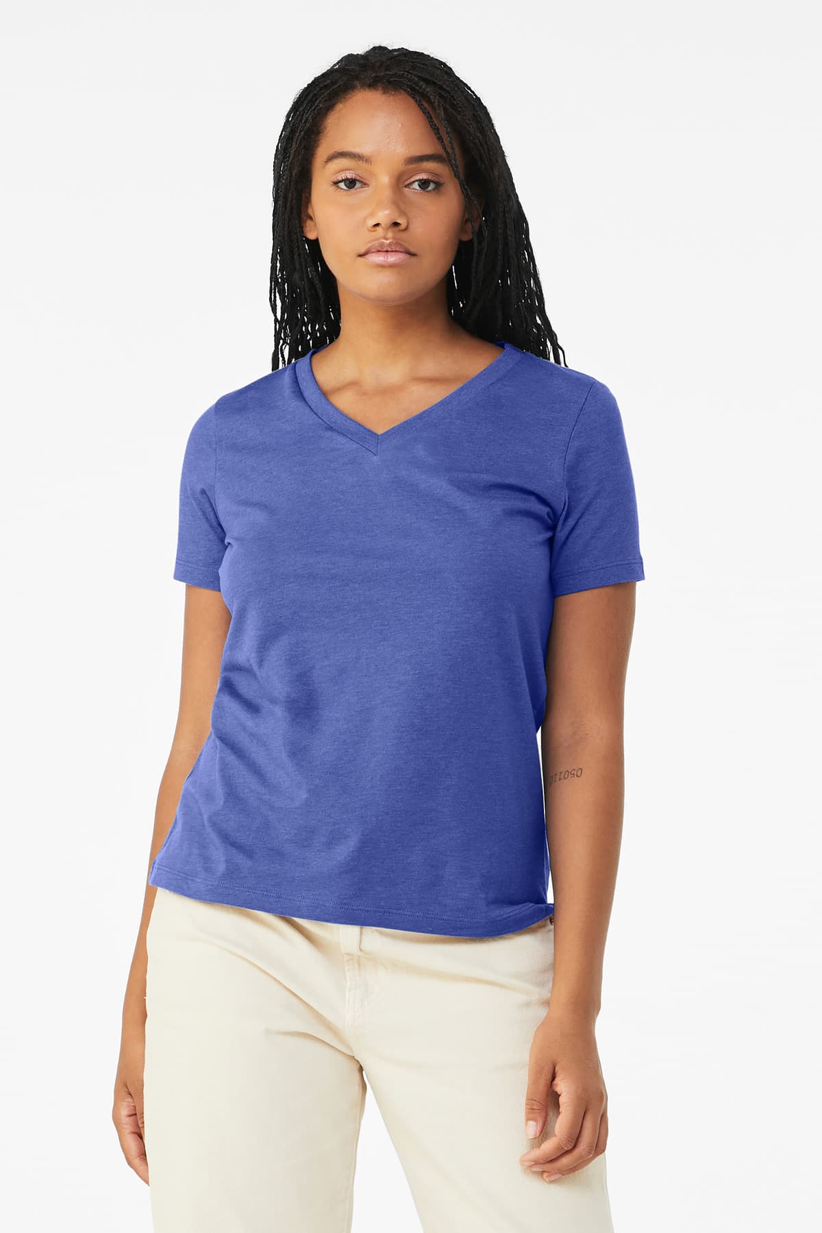 BELLA+CANVAS ® Women's Relaxed Heather CVC V-Neck Tee BC6405CVC thumbnail 5
