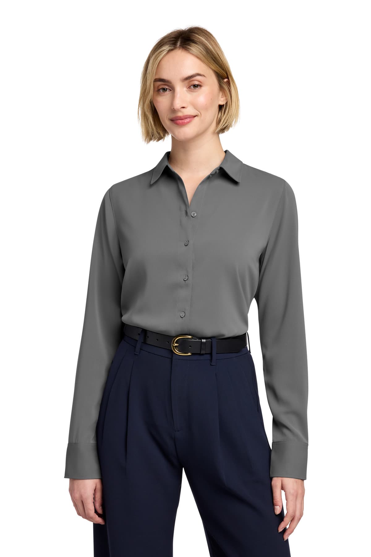 Brooks Brothers ® Women's Full-Button Satin Blouse BB18007 thumbnail 5