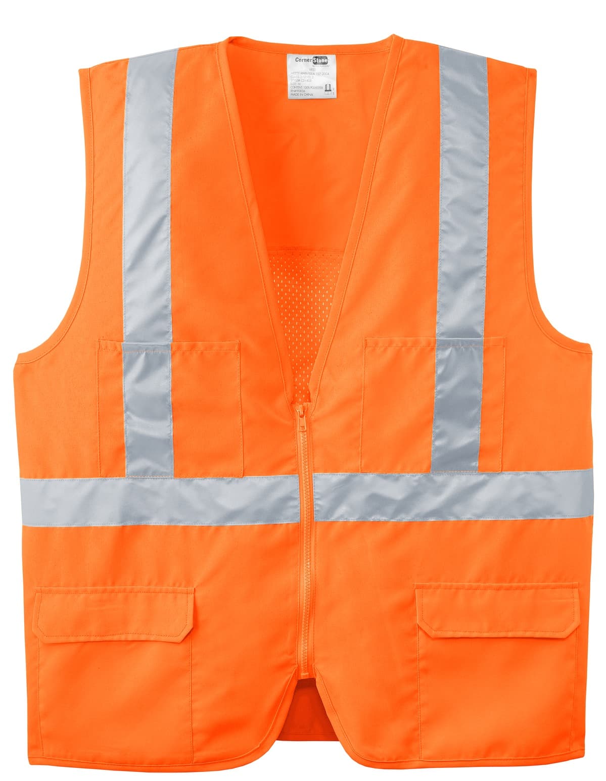 CornerStone ® - ANSI 107 Class 2 Mesh Back Safety Vest. CSV405 thumbnail 2