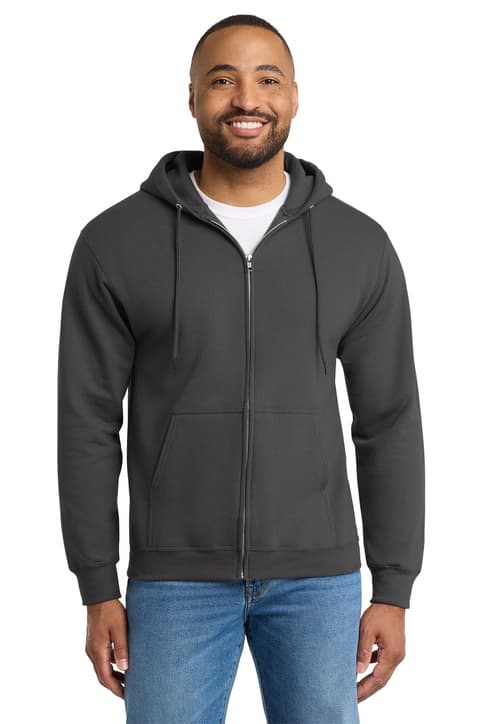 Port & Co ™ Tall Essential Fleece Full-Zip Hooded Sweatshirt. PC90ZHT