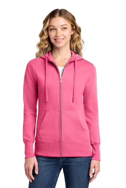 Port & Co ™ Women's Core Fleece Full-Zip Hooded Sweatshirt. LPC78ZH