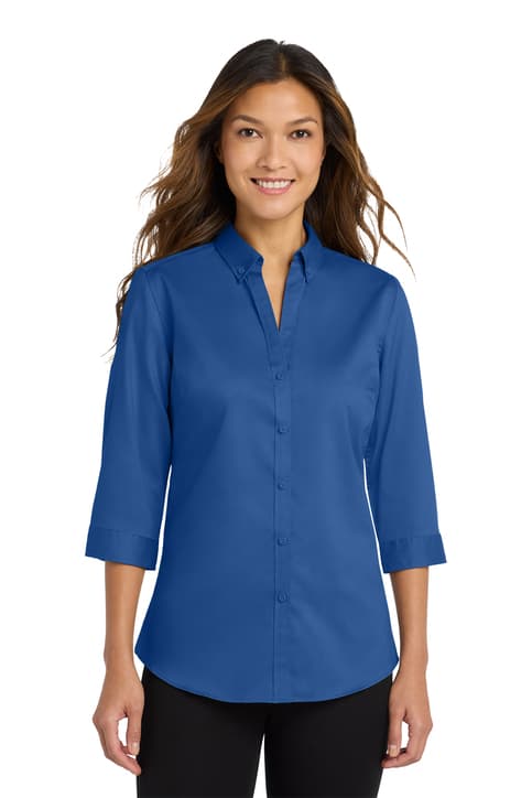 Port Authority ® Women's 3/4-Sleeve SuperPro ™ Twill Shirt. L665