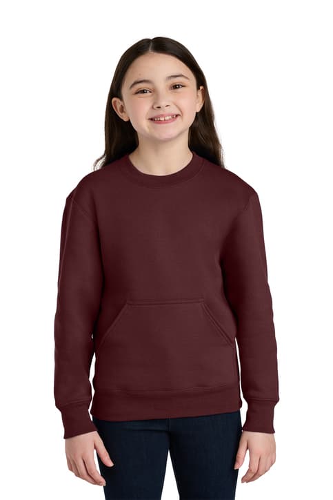 Port & Co ™ Youth Core Fleece Crewneck Pocket Sweatshirt PC78YPKT