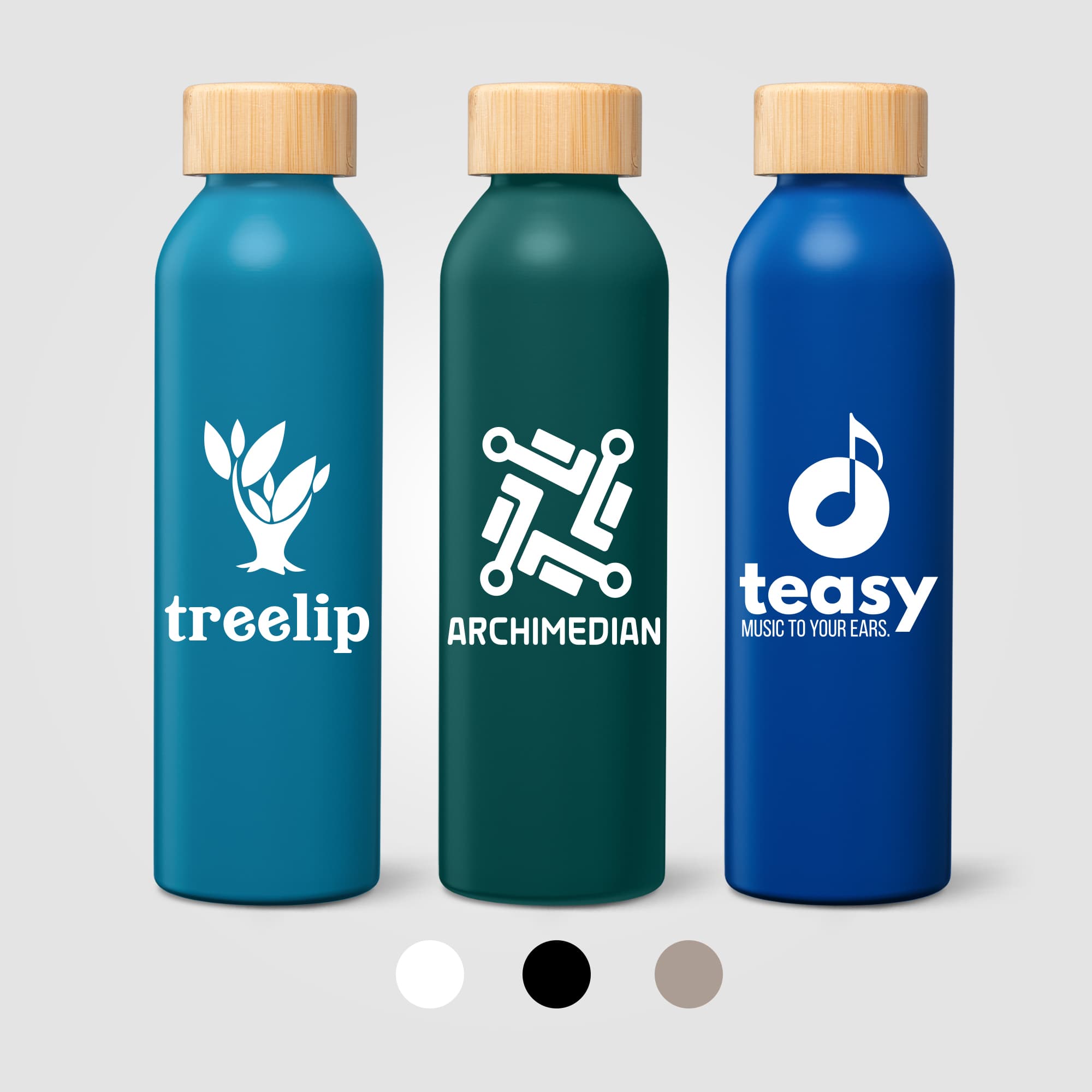 Eden Recycled Stainless Steel Bamboo Lid Water Bottle - 20 oz. - Image 1