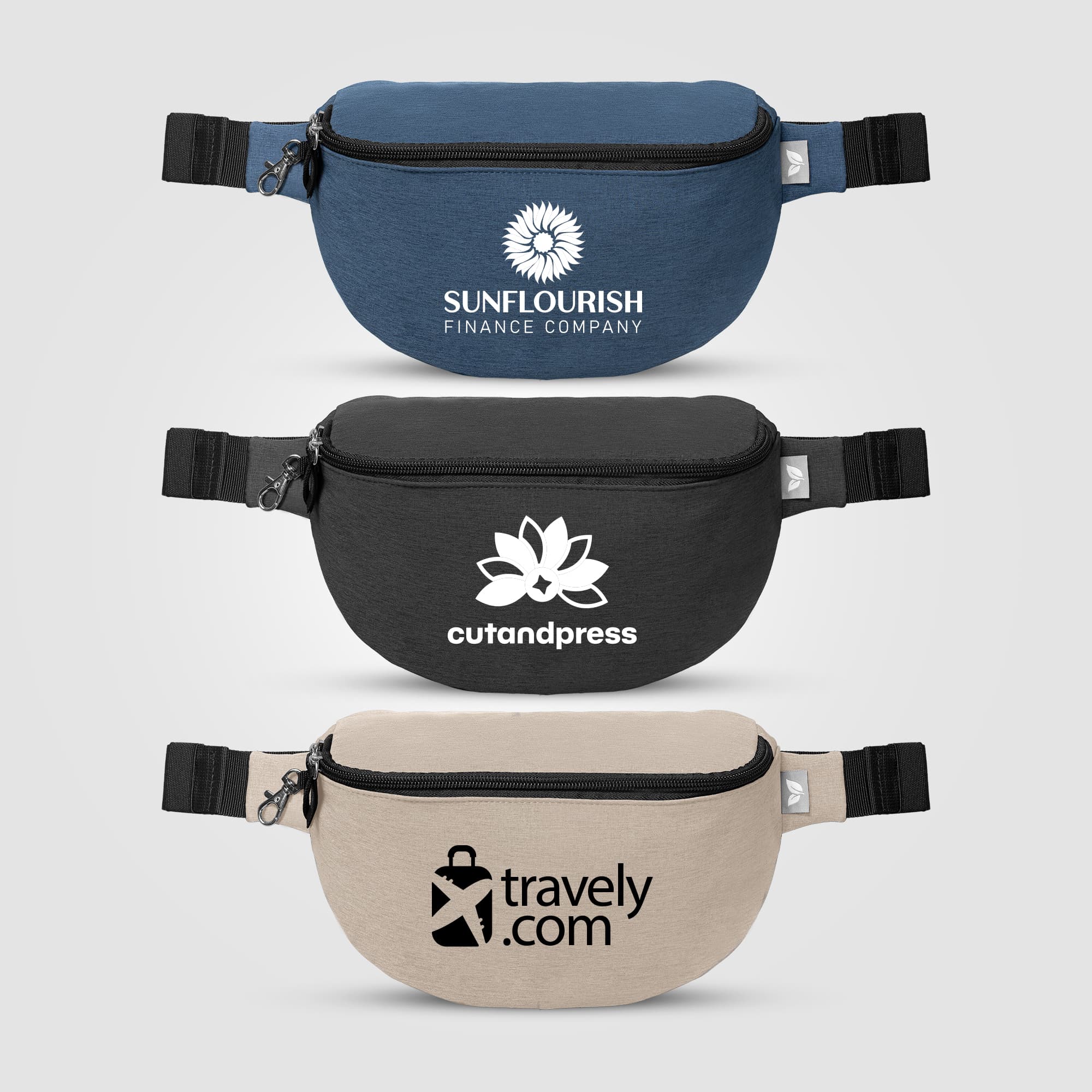 Helsinki rPET Anti-Theft Hook-Zip Waist Bag – 2L - Image 1