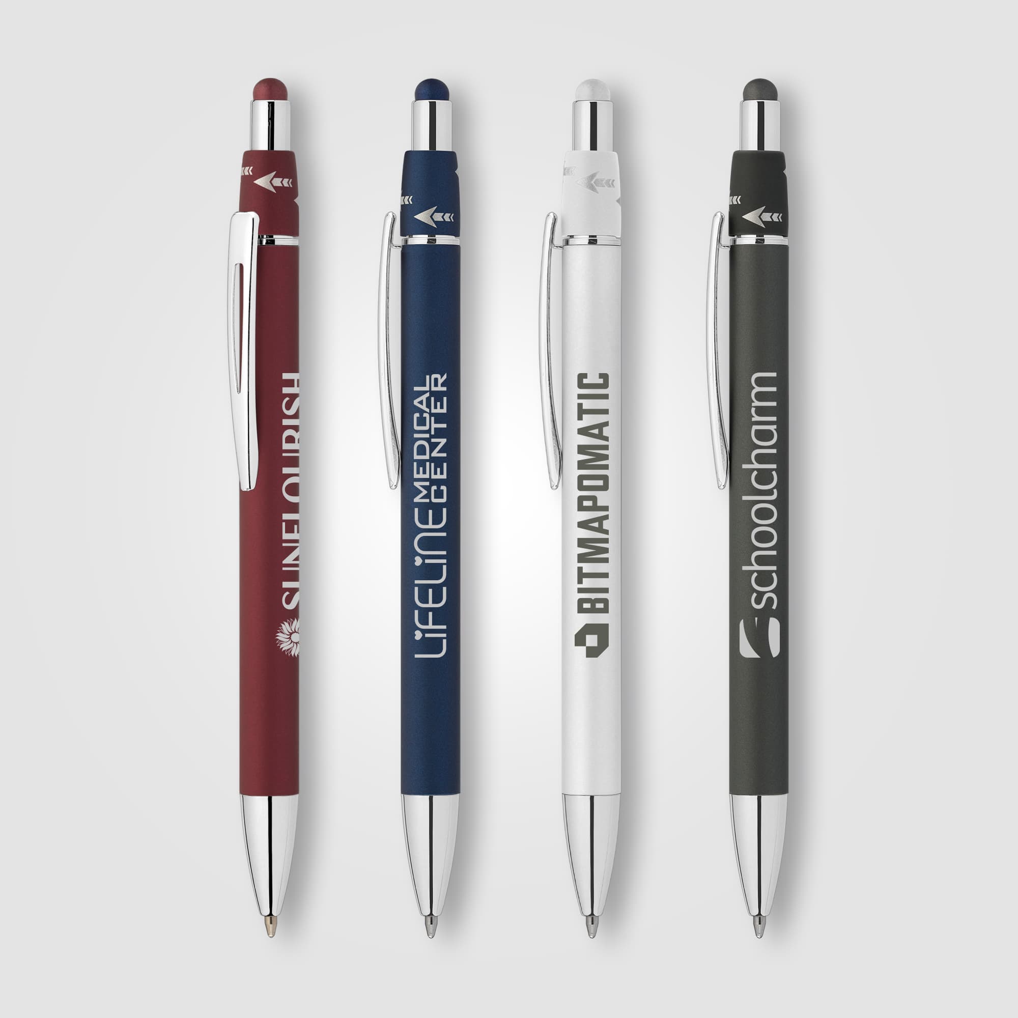 Orbit Spinner Chrome Metal Pen with Stylus