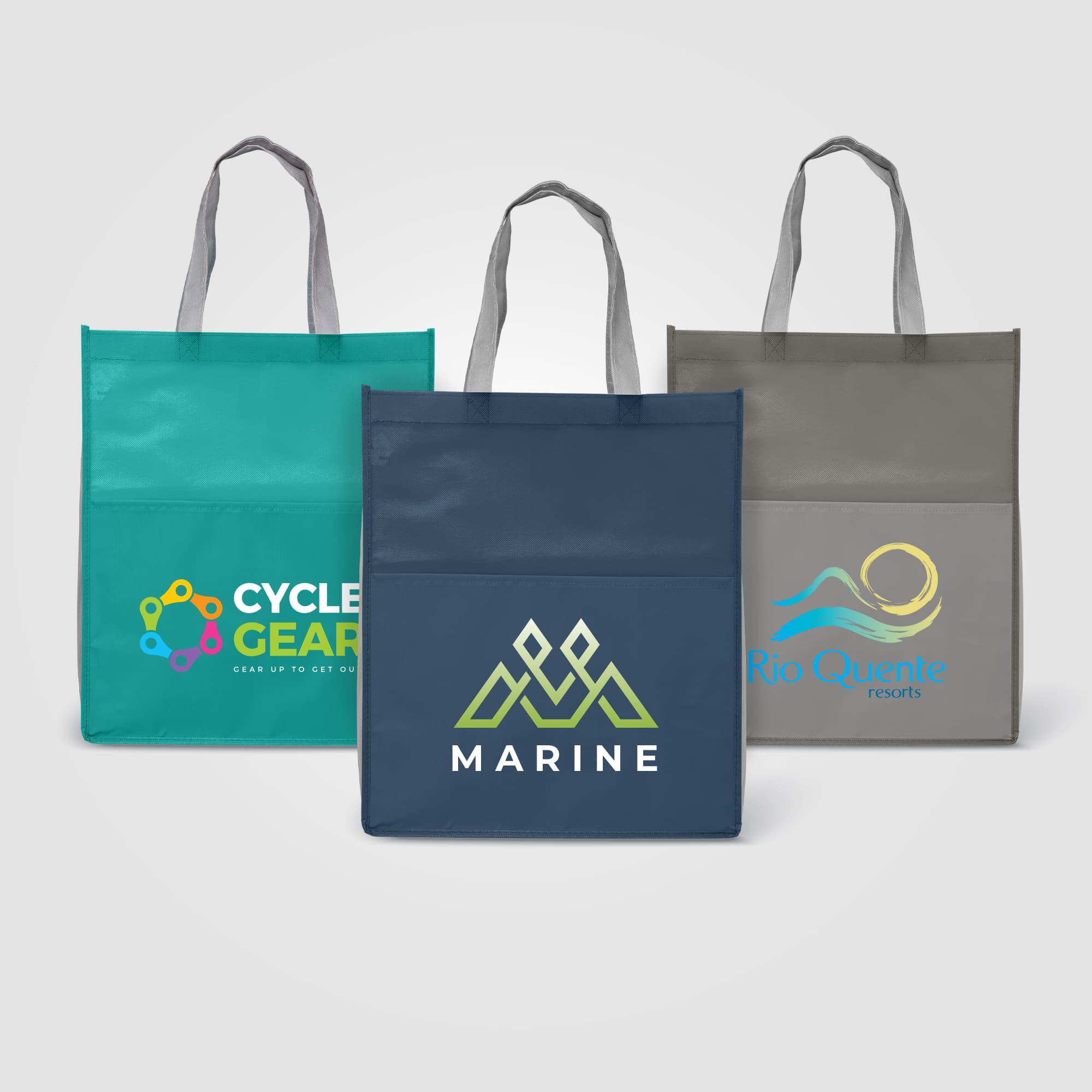 Rome RPET - Recycled Non-Woven Tote with 210D RPET Pocket - Image 1