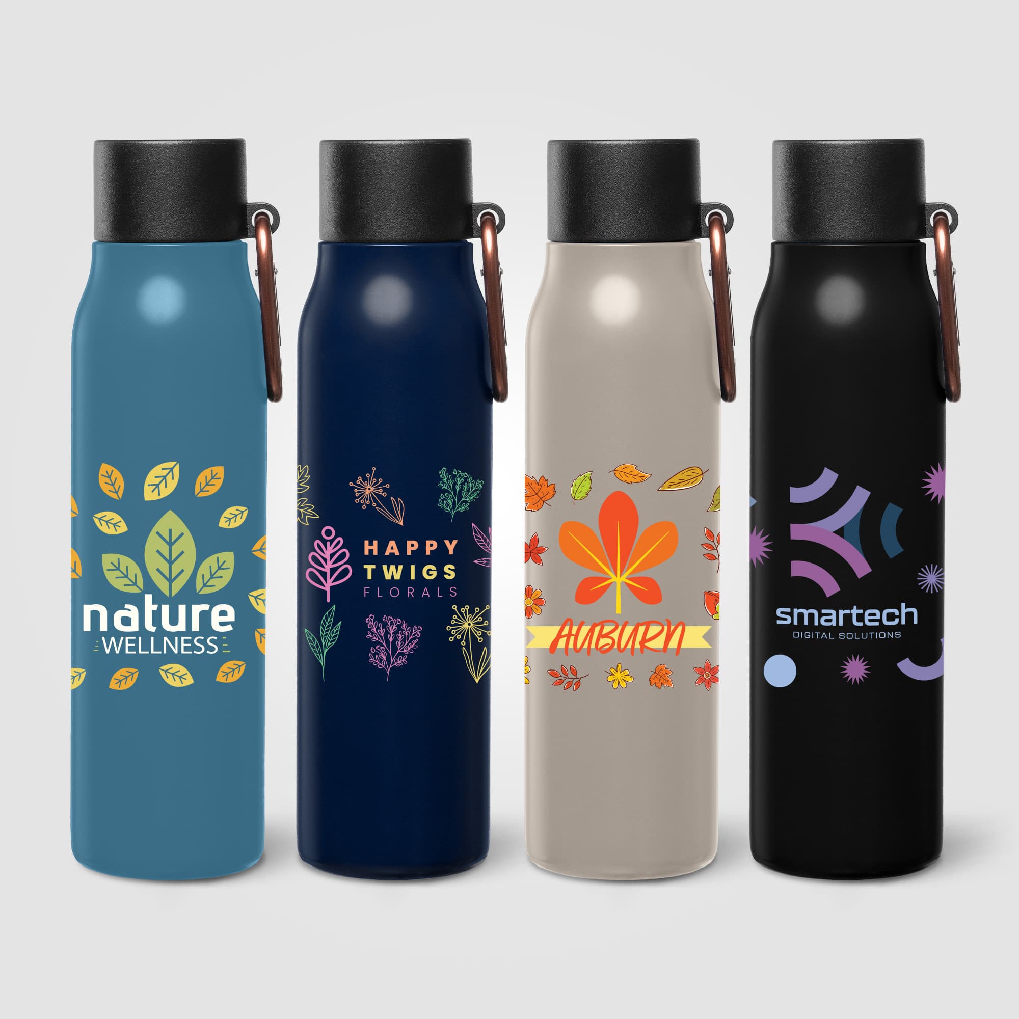 Strata Recycled Stainless Steel Utility Clip Bottle – 18 oz. - Image 1