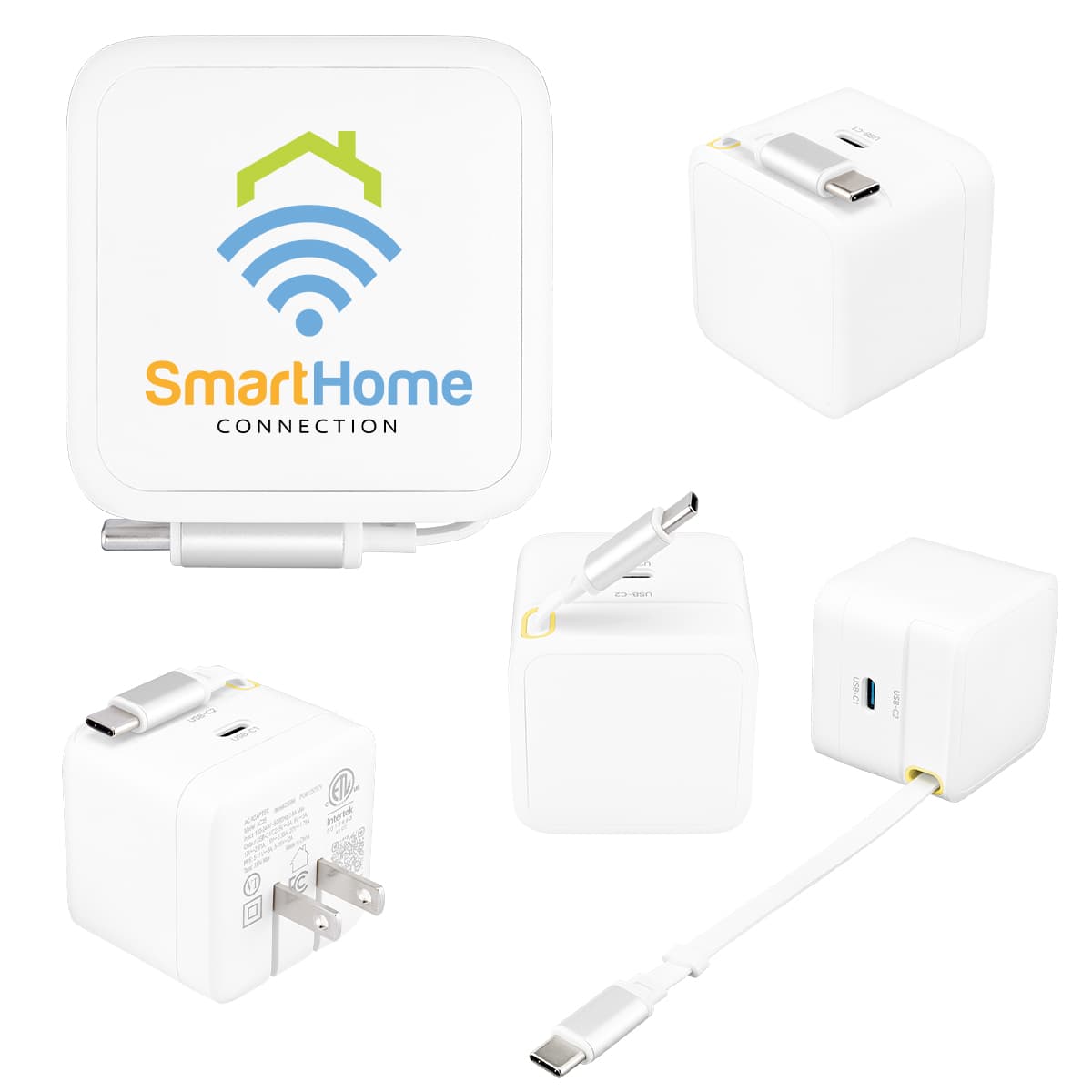 35W ETL Listed A/C Adapter With Retractable Cable