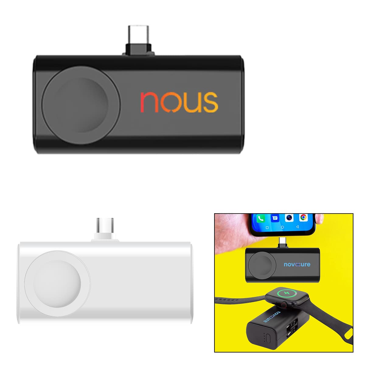 5,000 mAh Dual Plug Power Bank With Watch Charger