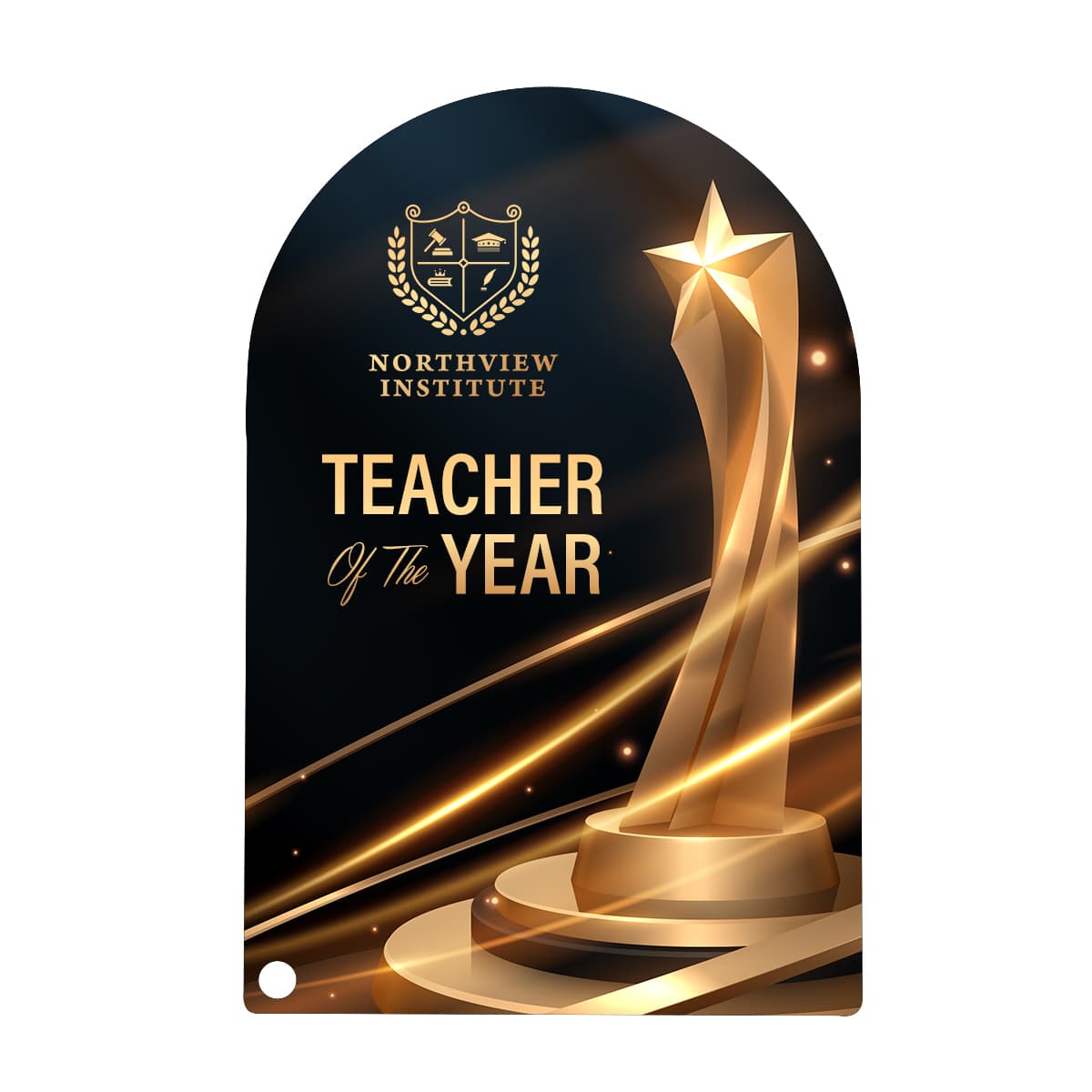 Acrylic Award - Arch Rectangle 7"