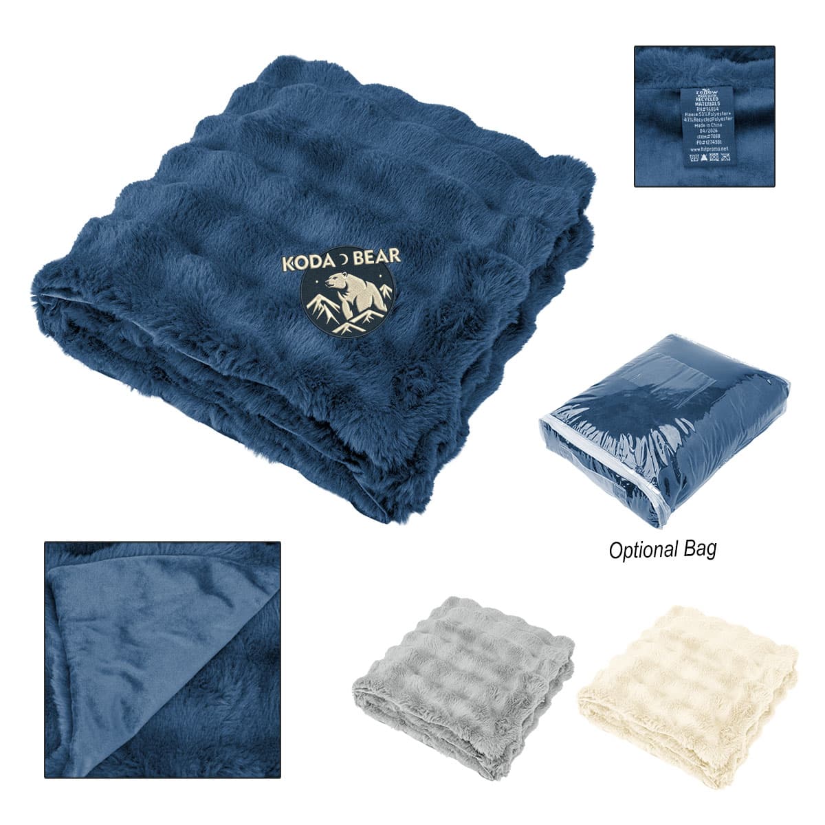 Faux Fur rPET Bubble Blanket