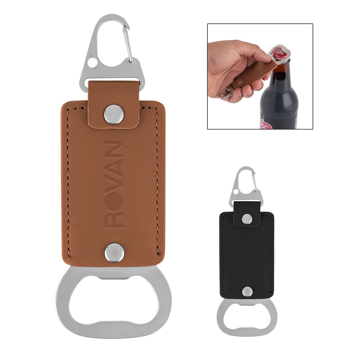 Leatherette Bottle Opener Key Clasp