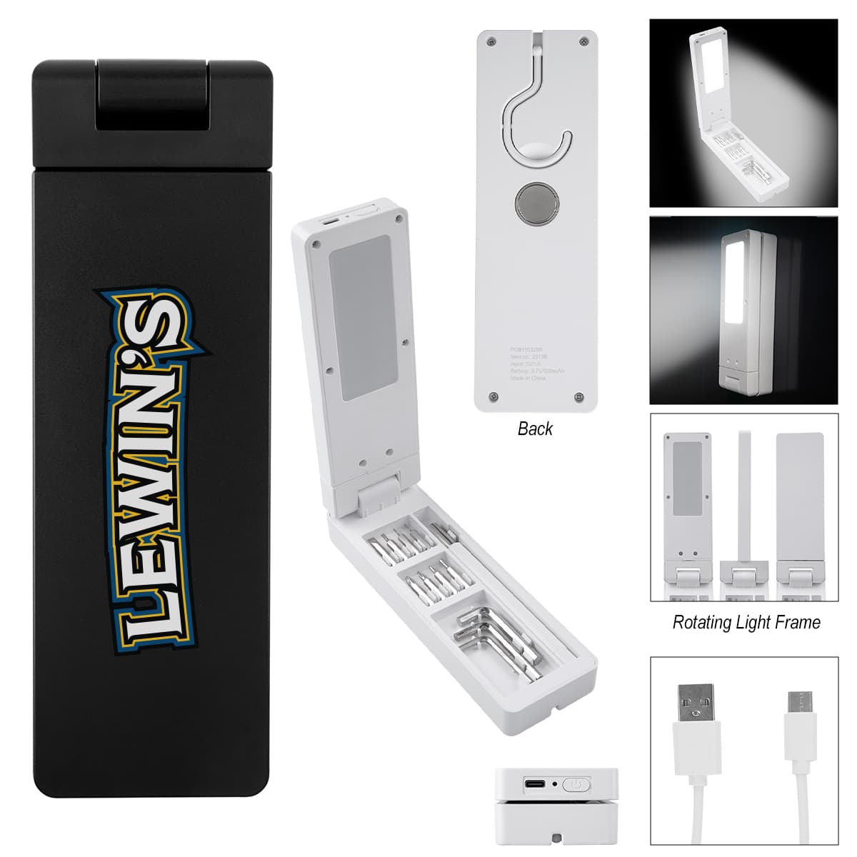 Logan 13-Piece Tool Set With Rechargeable Light