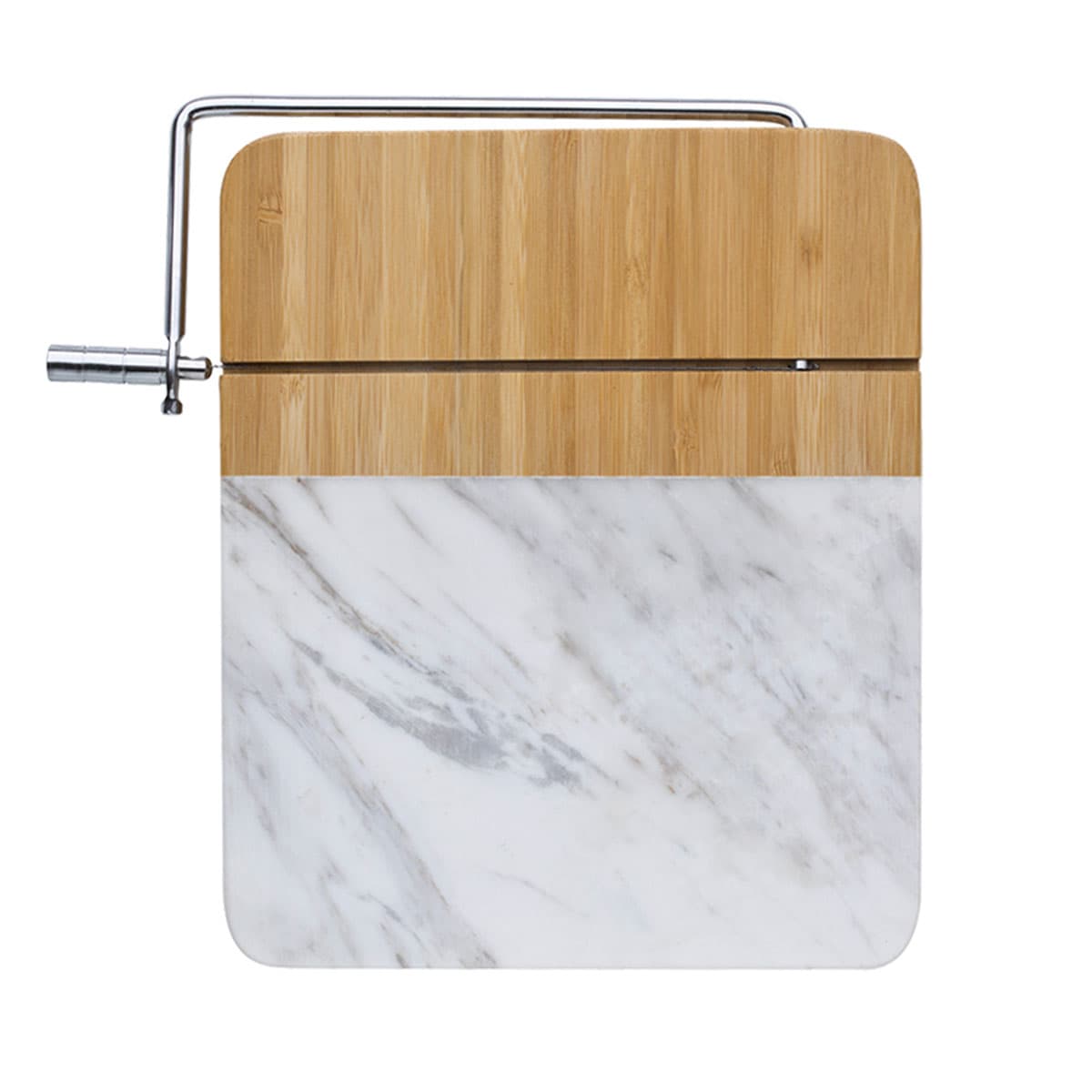 Marble and Bamboo Cheese Cutting Board With Slicer
