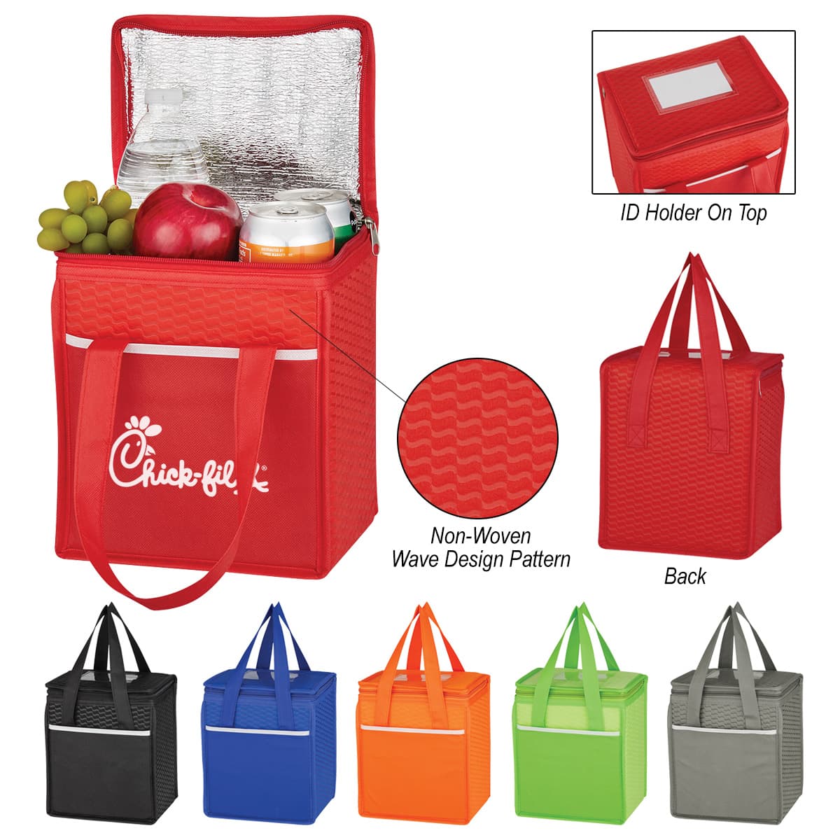 Non-Woven Wave Design Kooler Lunch Bag - Image 1