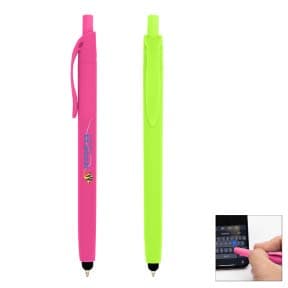 Zinnia Rubberized Pen With Stylus