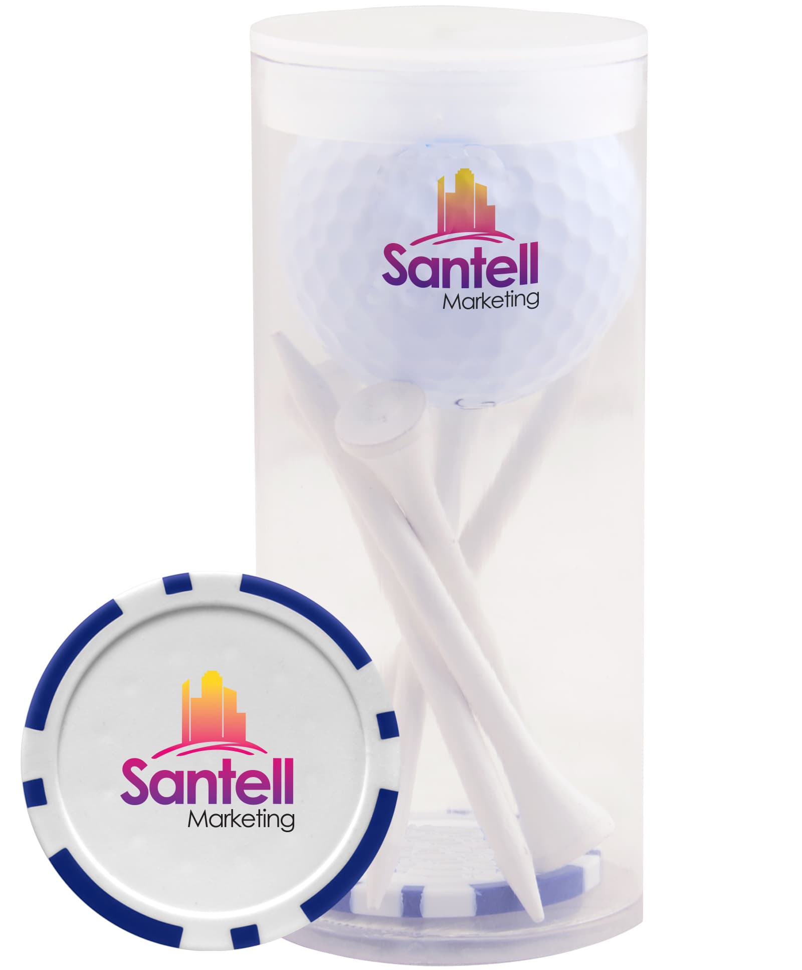 1-Ball 5-Tee Par Pack with Poker Chip Ball Marker
