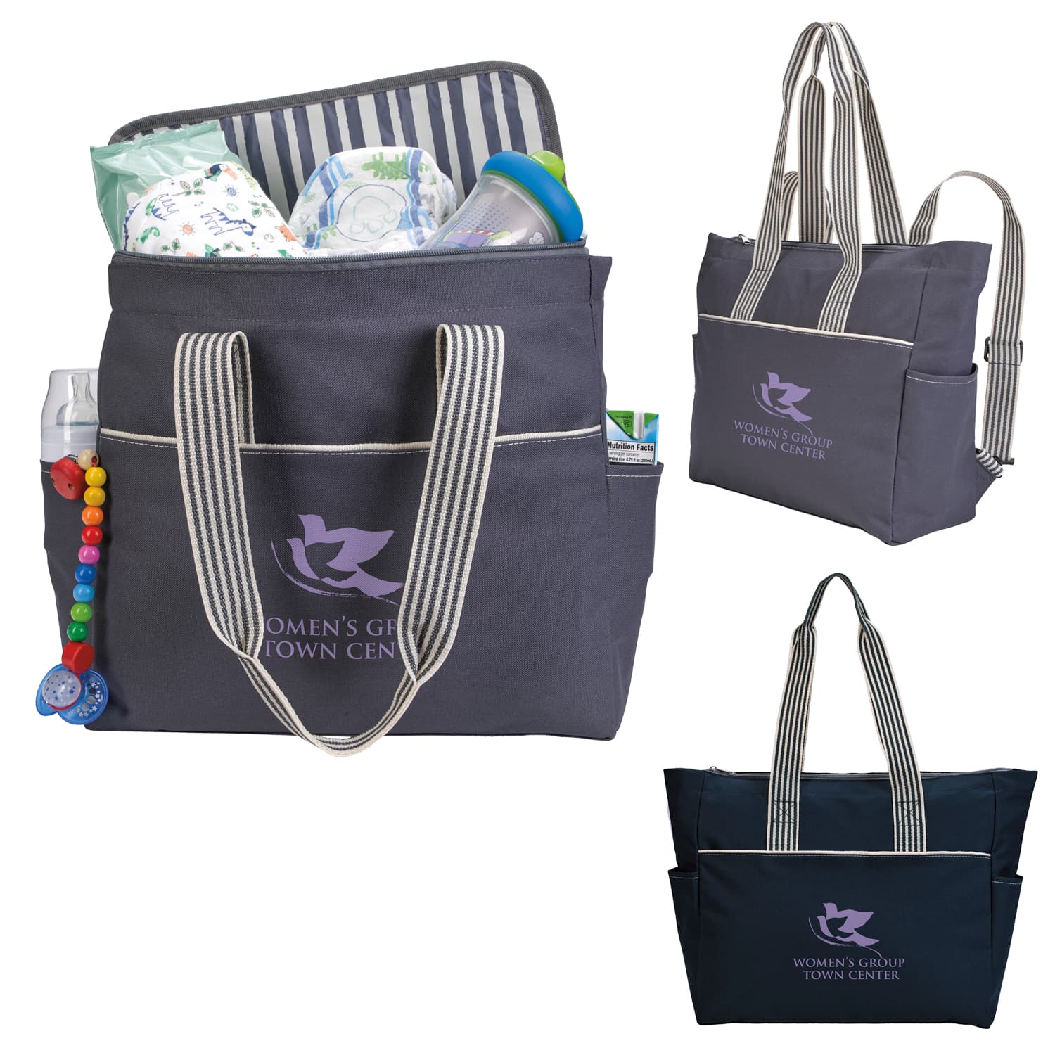 Atchison® Stripe Diaper Tote-Pack - Image 1
