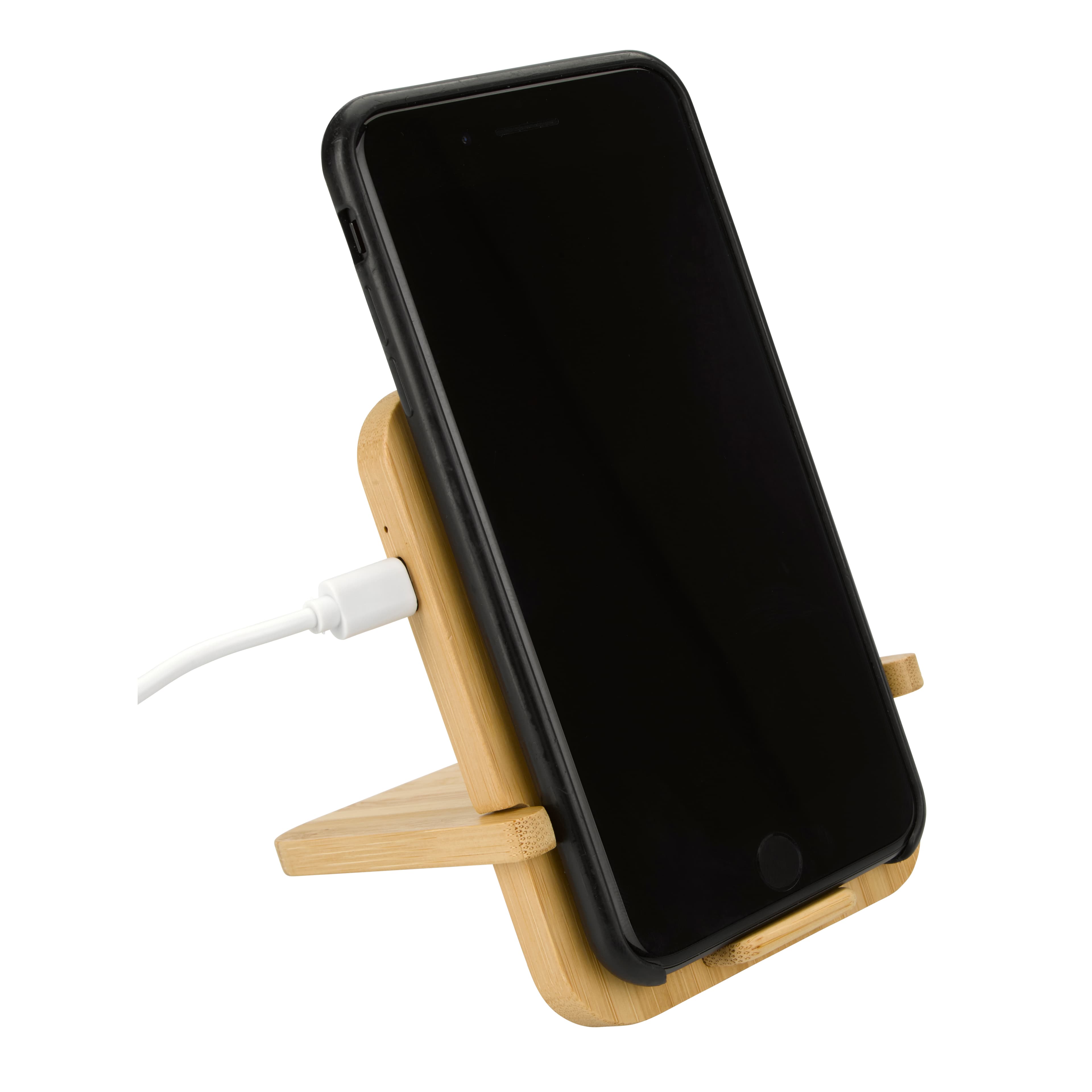Bamboo 10W Wireless Charger with Phone Holder