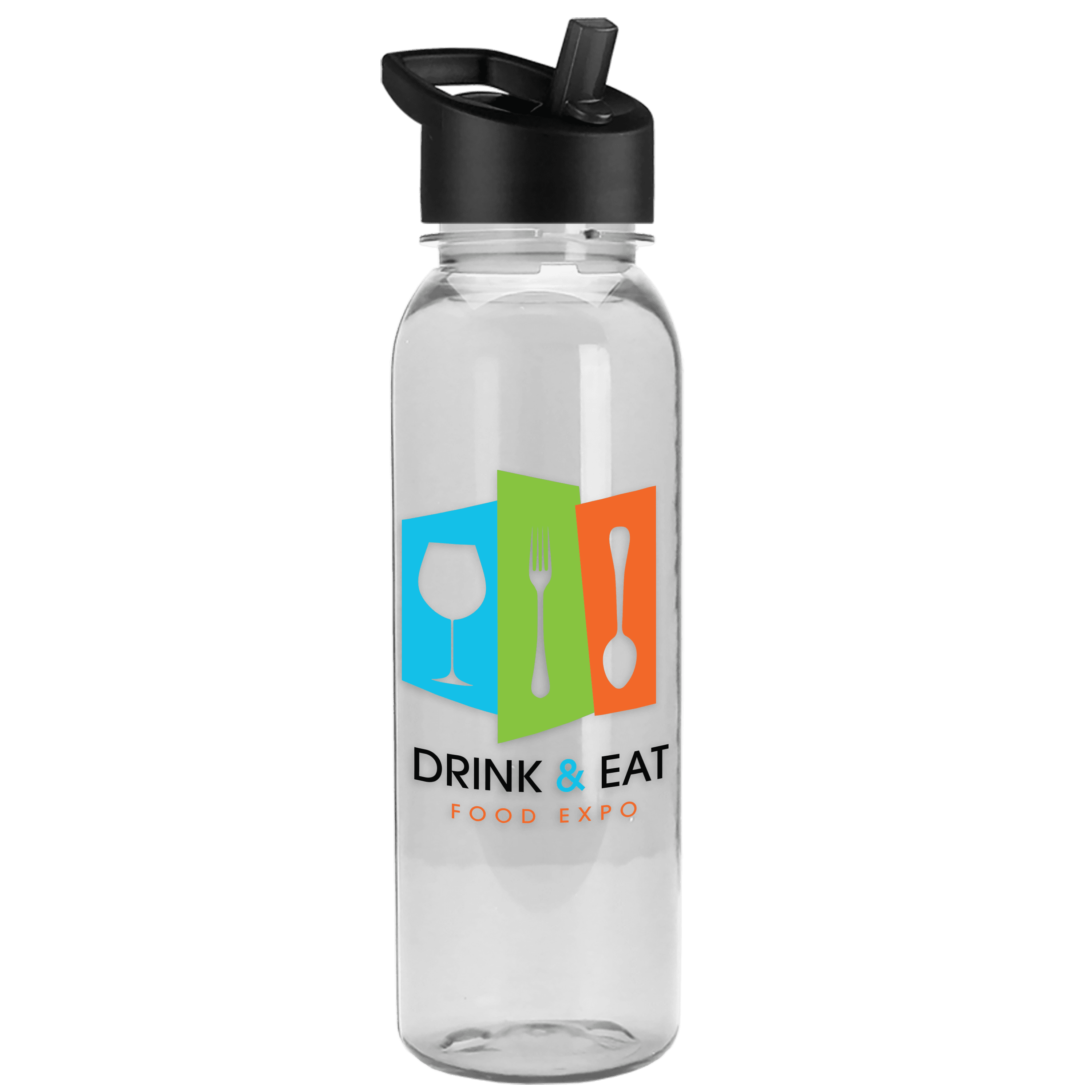 Garyline® Flat-Sided Tritan® Bottle with Flip-Straw Lid - 24 oz.