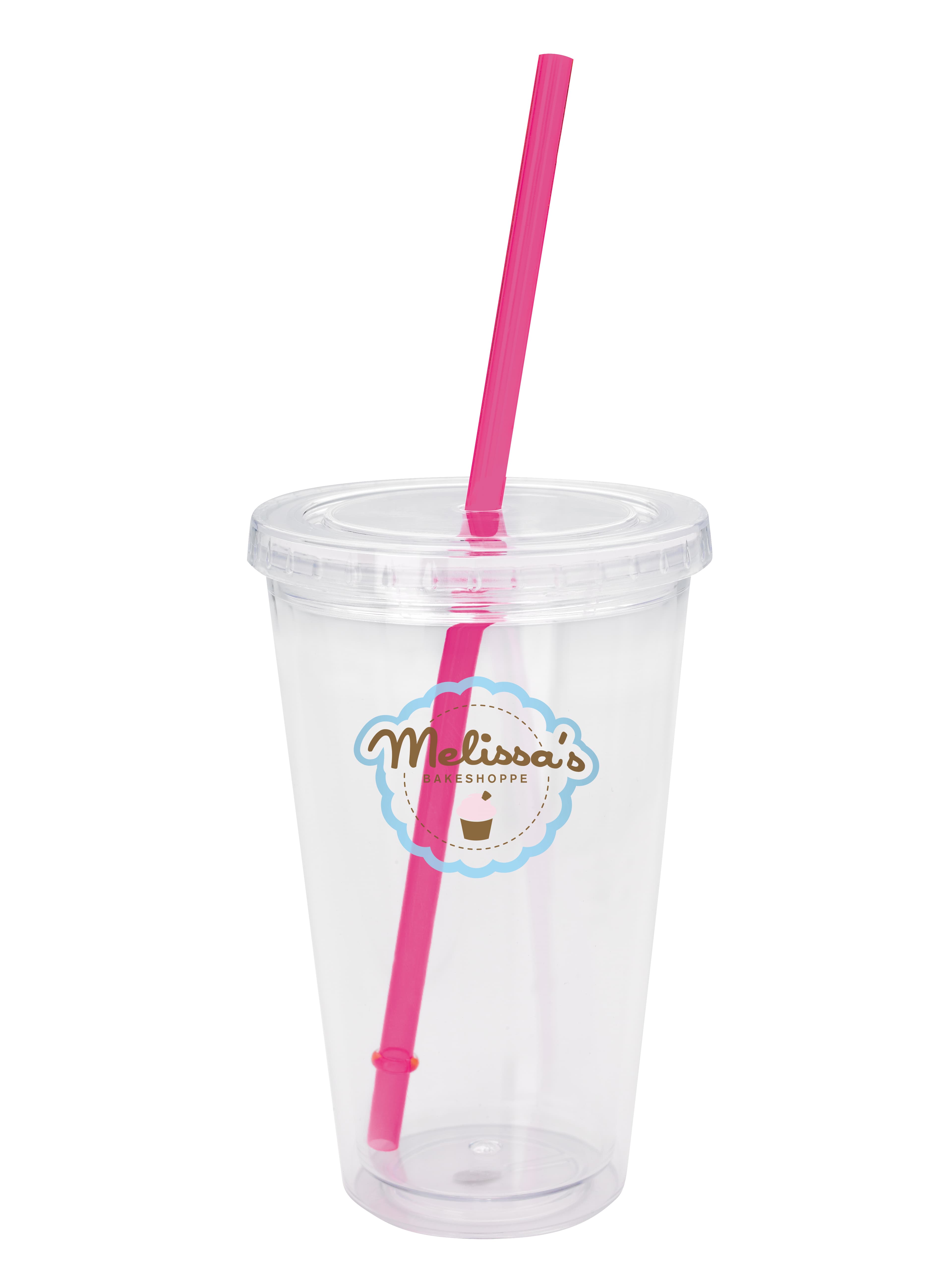 Good Value™ Clear Tumbler with Colored Lid - 18 oz.