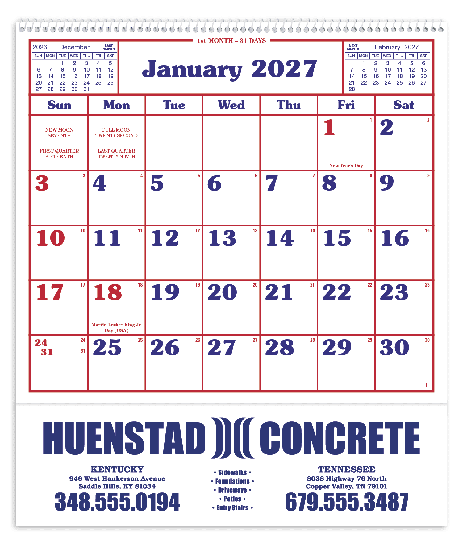 Skinner & Kennedy® Home/Office Appointment Calendar