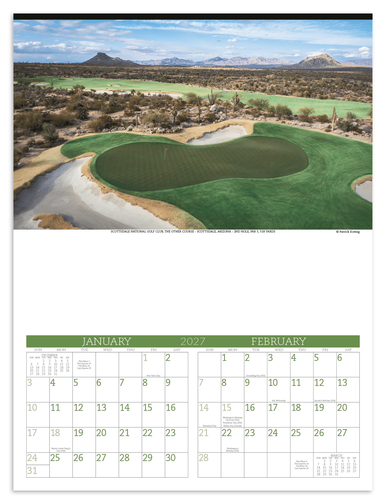 Triumph® Calendars Executive Golf Calendar