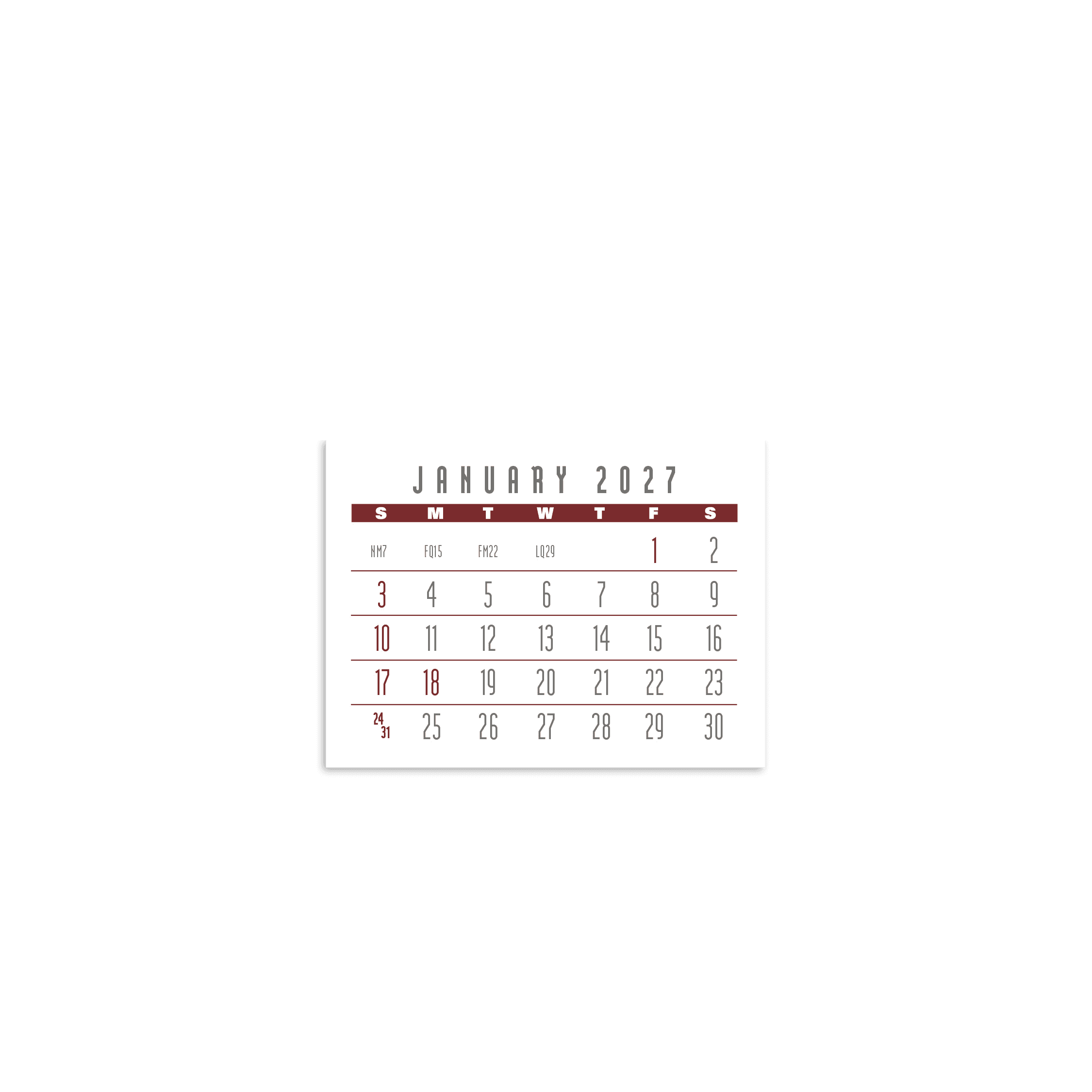 Triumph® Calendars Press-N-Stick Full-Color Header Contemporary Calendar