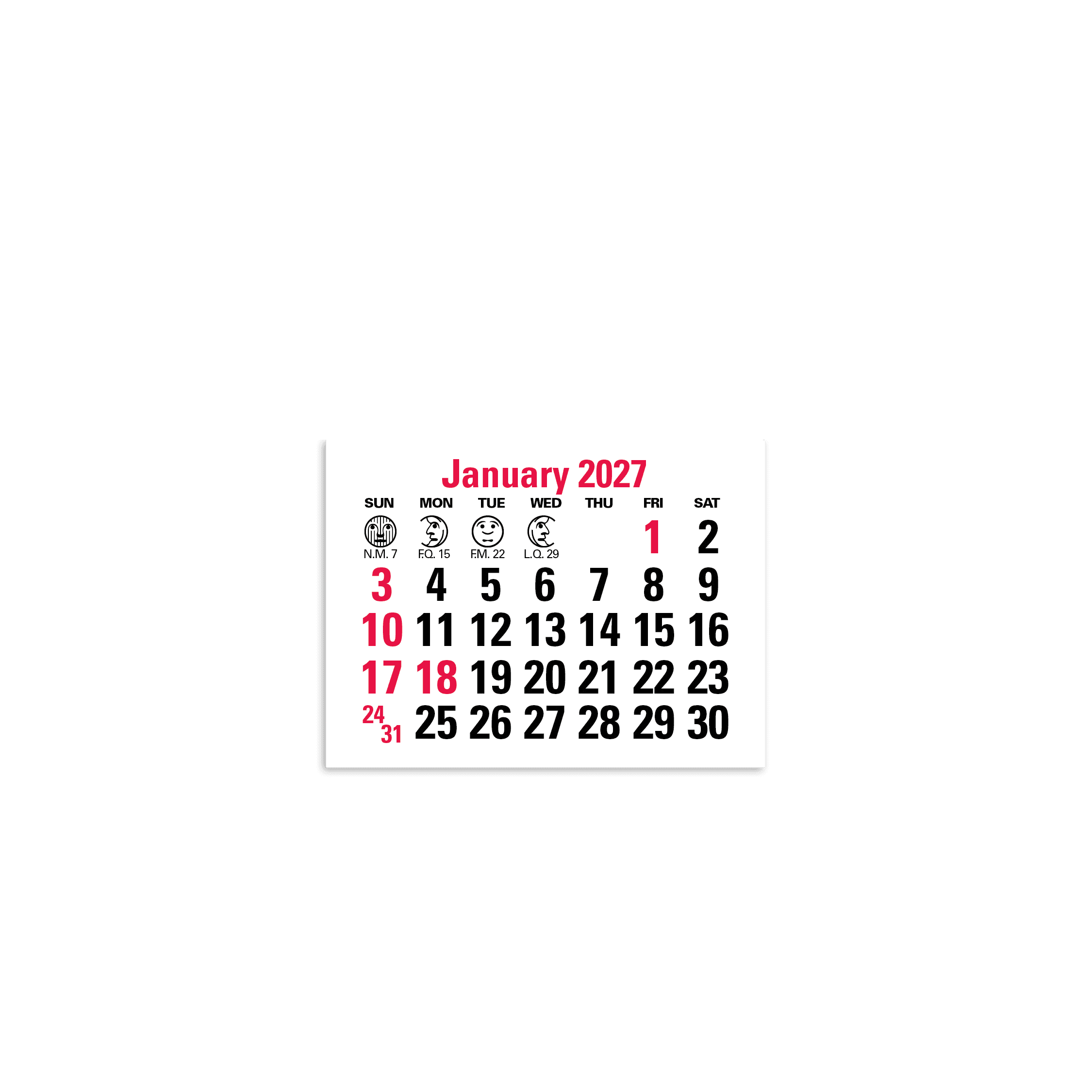 Triumph® Calendars Press-N-Stick Standard Calendar