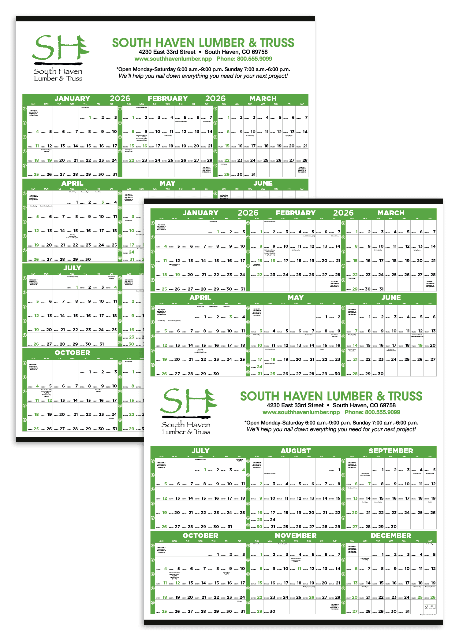 Triumph® Calendars Small Quantity Custom Span-A-Year Calendar