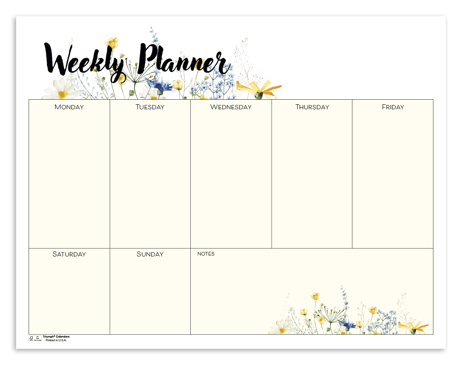 Triumph® Calendars Small Weekly Desk Pad - Floral