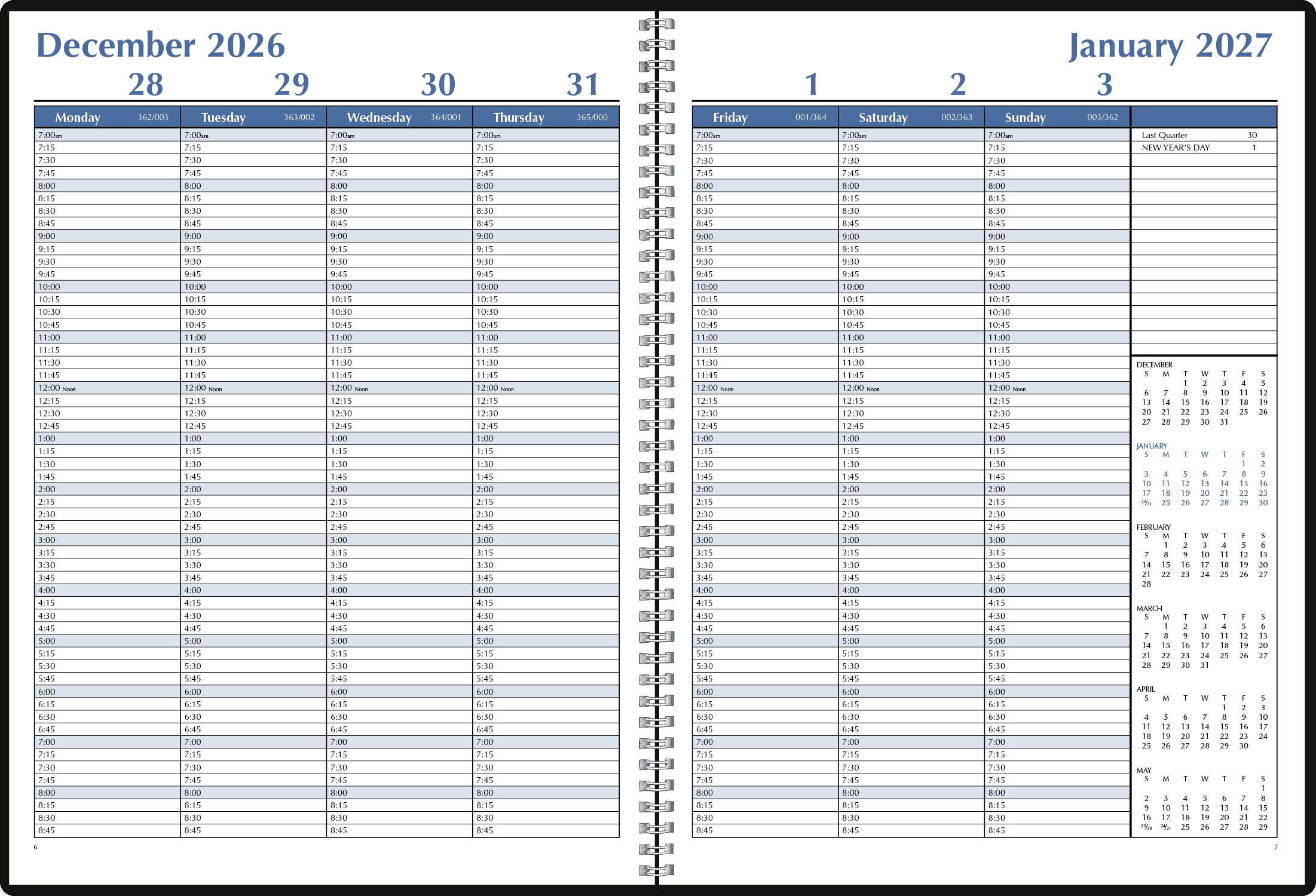 Triumph® Calendars Weekly Time Manager