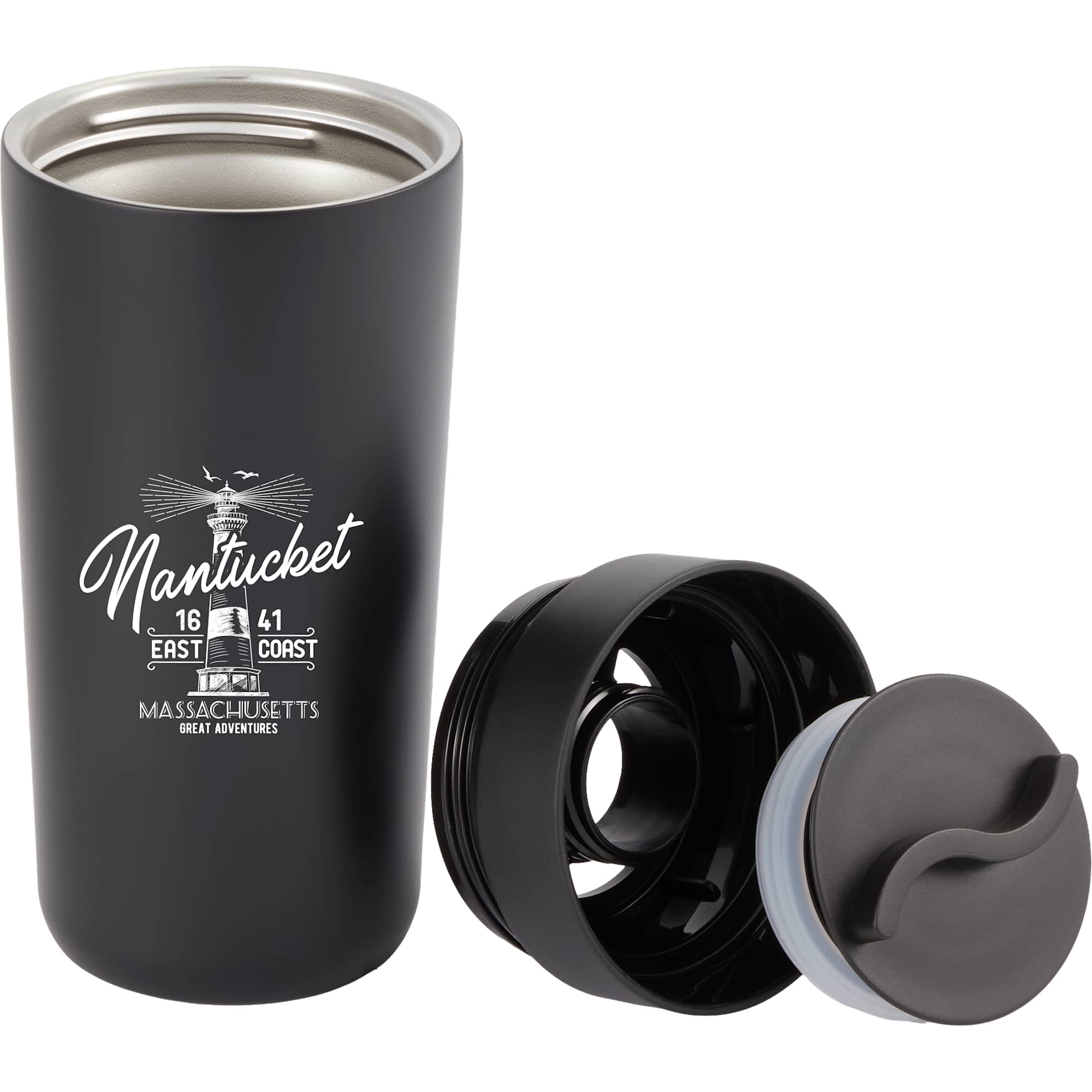 Maddie Recycled Vacuum Tumbler with 360 Lid 16oz - Image 1