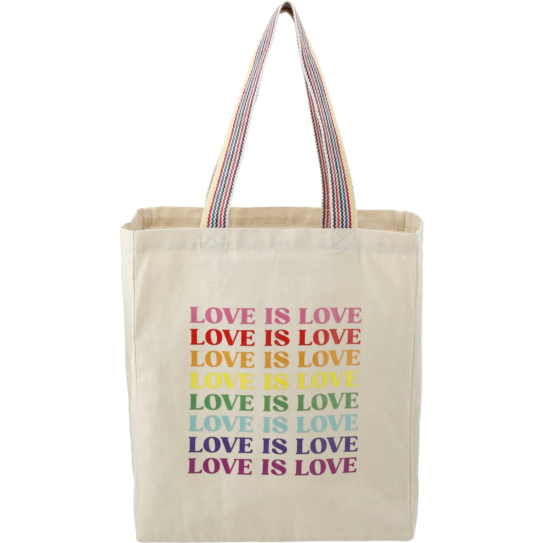 Rainbow Recycled 6oz Cotton Grocery Tote - Image 1