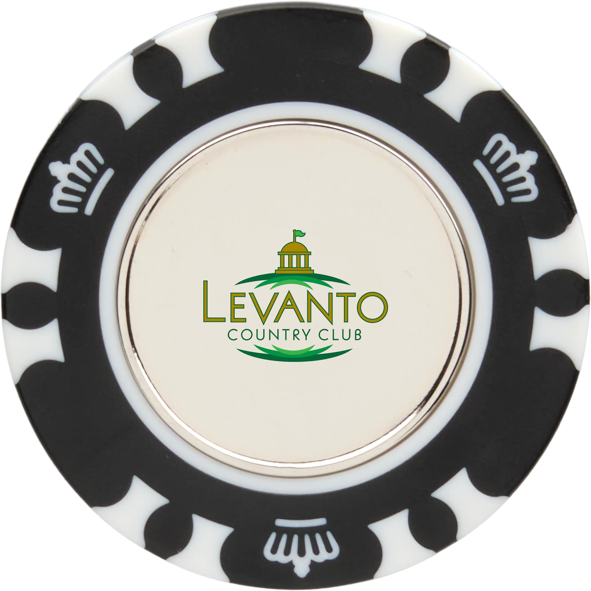 Recycled Poker Chip with Metal Ballmarker