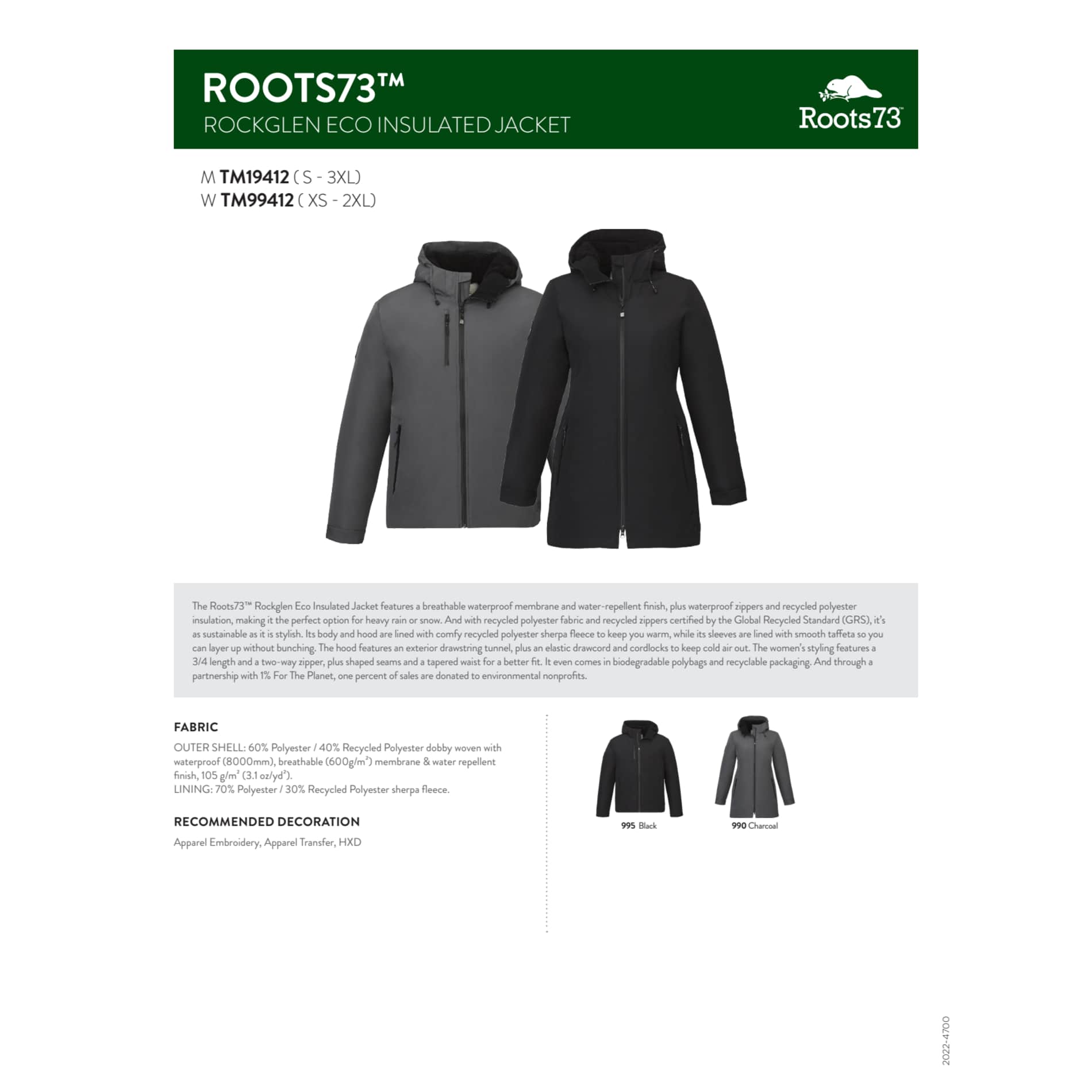 Roots73 ROCKGLEN Eco Insulated Jacket - Men's