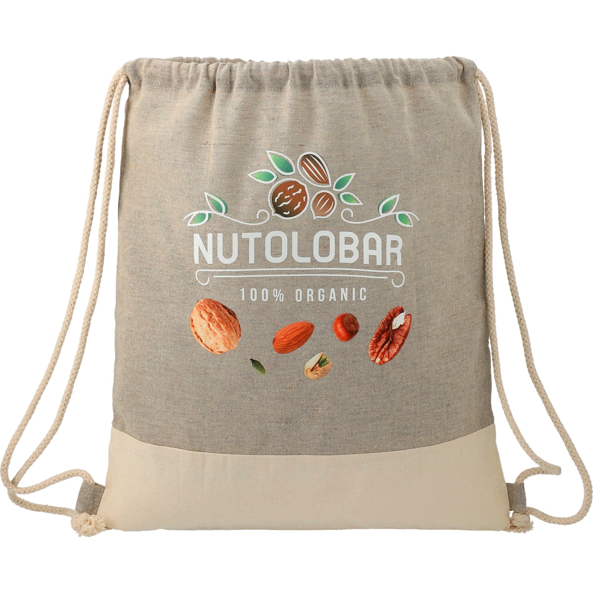 Split Recycled Cotton Drawstring Bag - Image 1