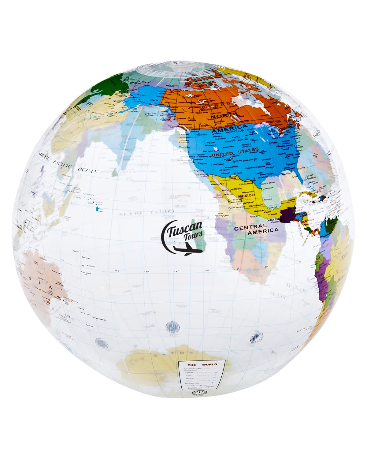 16" World Globe Beach Ball.