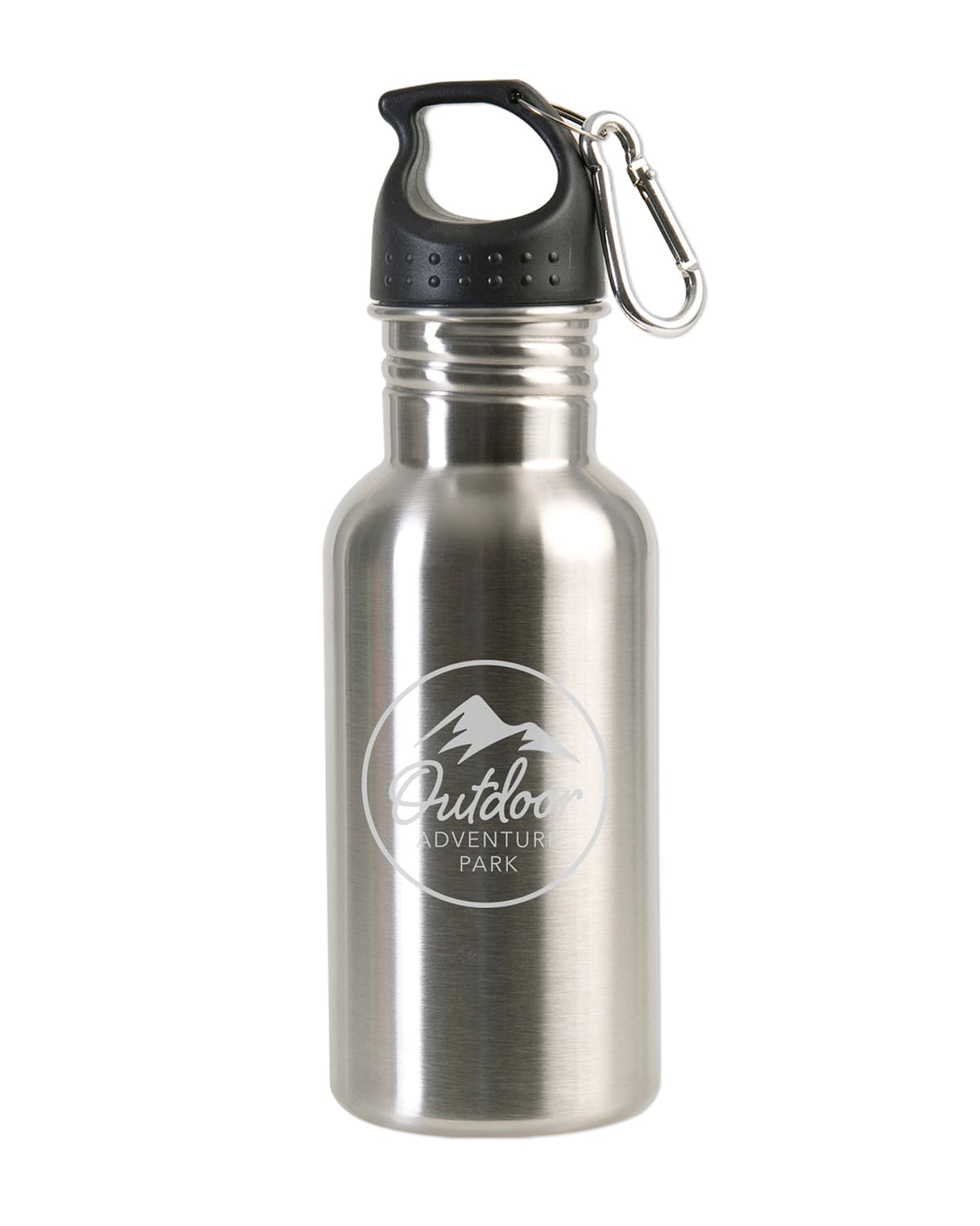 17 oz. Stainless Steel Adventure Water Bottle With Carabiner.