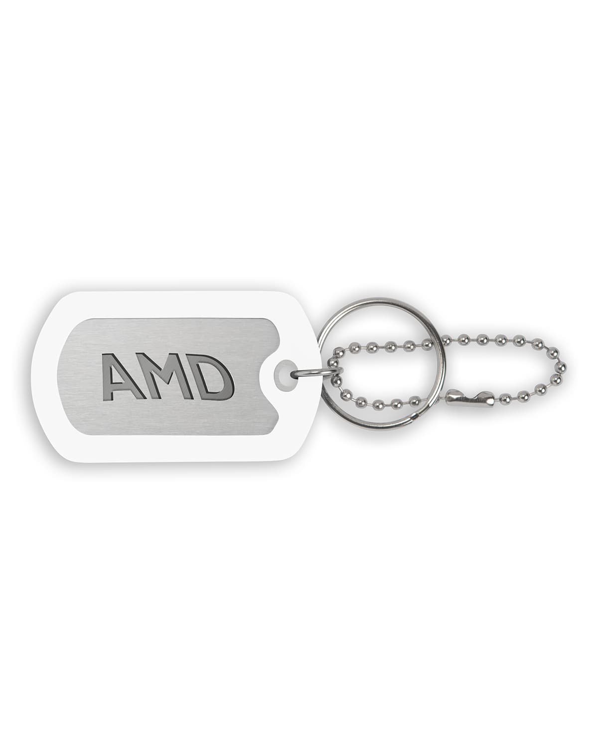 Ball Chain Dog Tag Keychain.