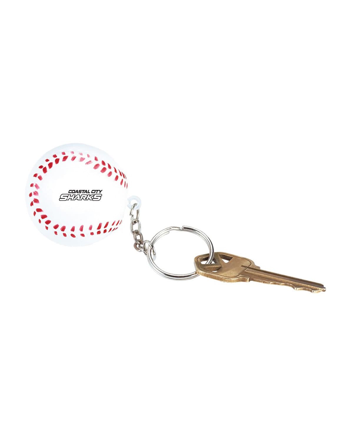 Baseball Shape Stress Ball Keychain.