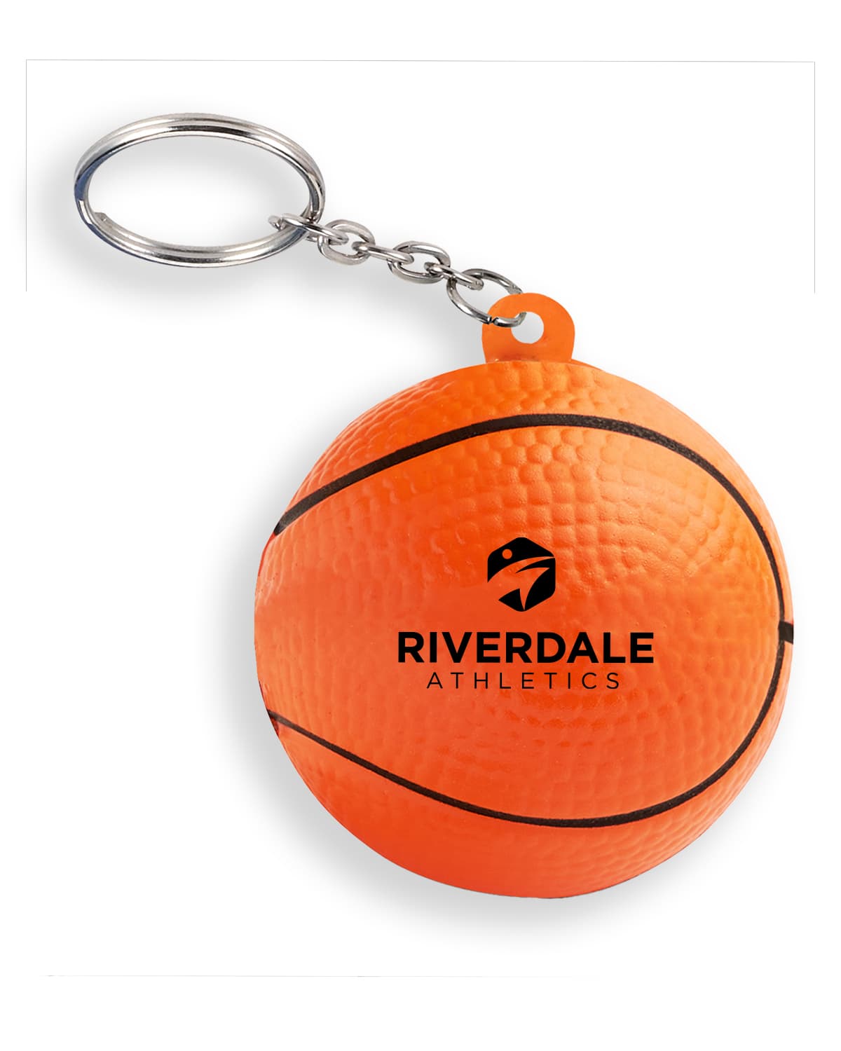 Basketball Shape Stress Ball Keychain.