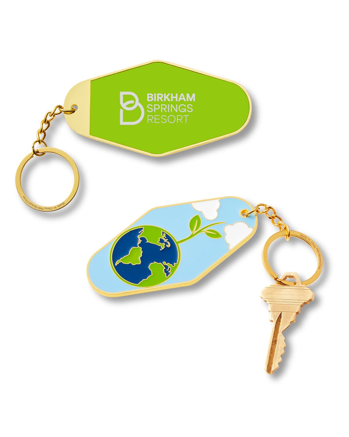 Earth Day Globe Metal Keychain.