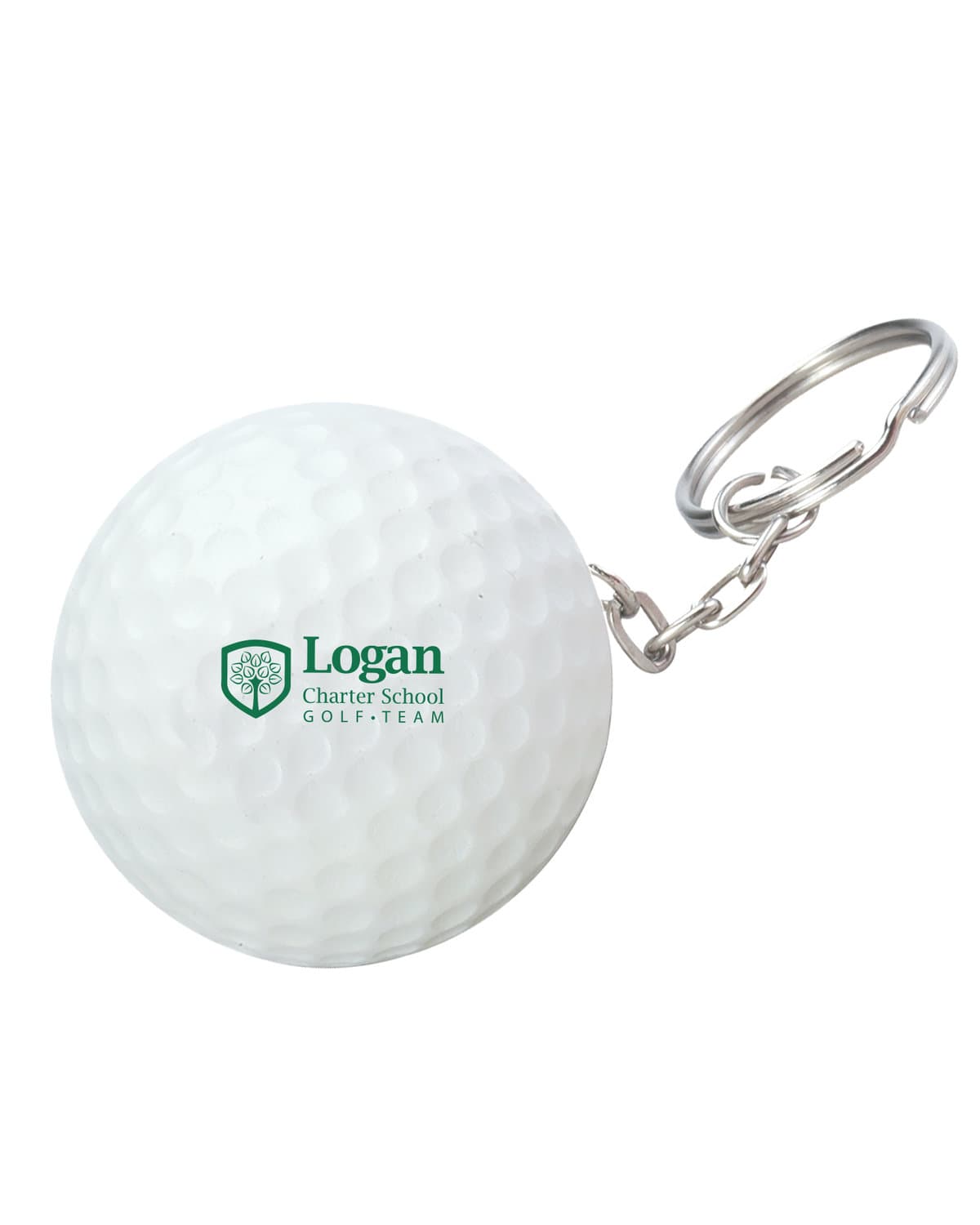 Golf Ball Shape Stress Ball Keychain.