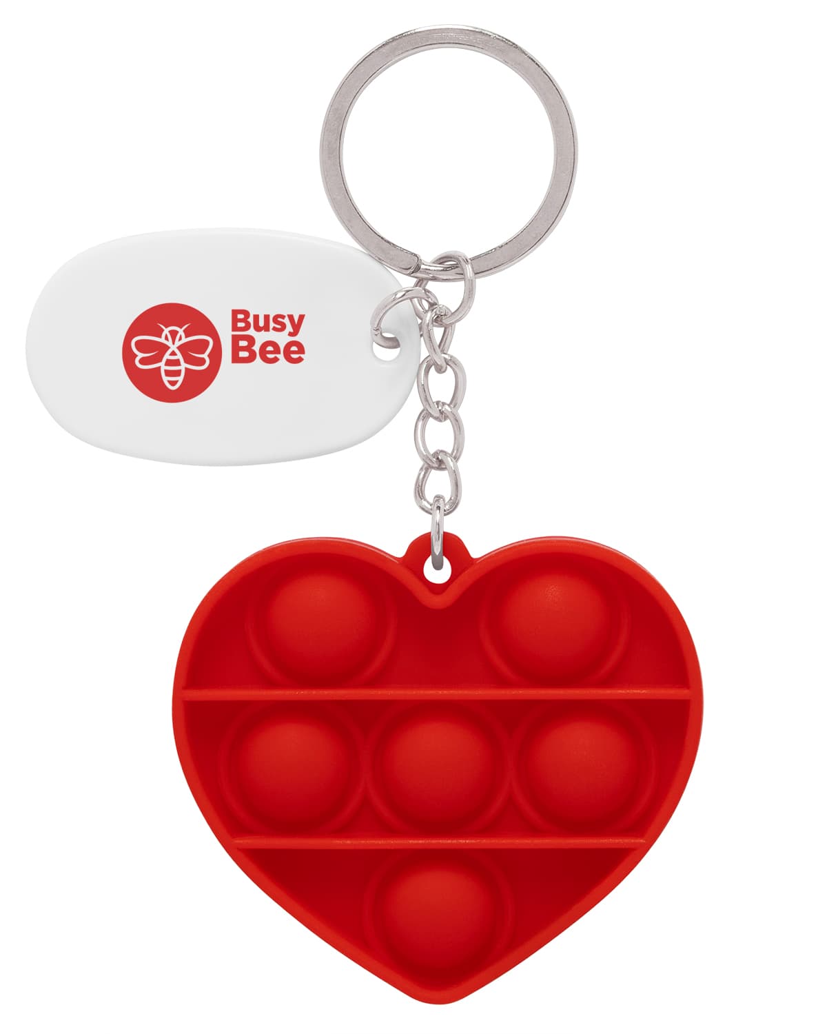 Push Pop Bubble Heart Fidget Sensory Keychain.