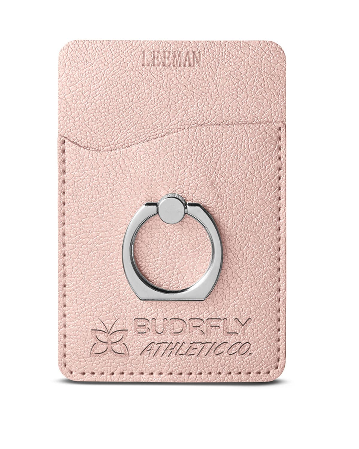 Shimmer Card Holder With Metal Ring Phone Stand.